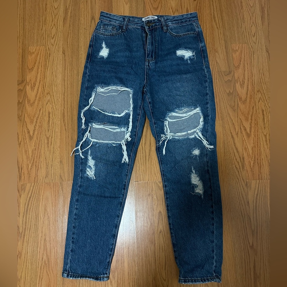 Distressed blue mom Jeans size 5